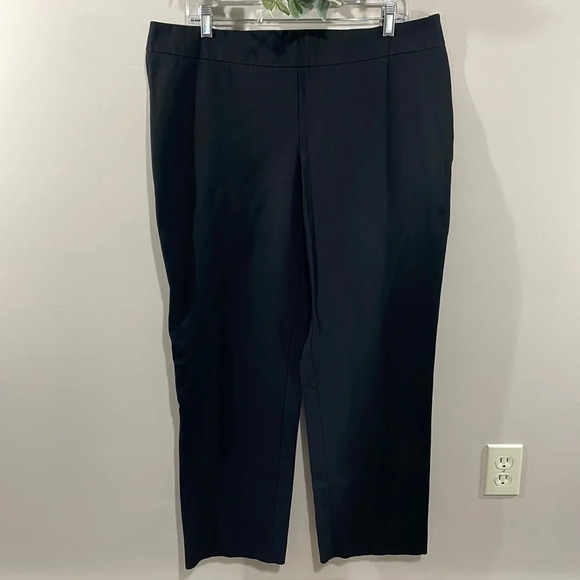 Chico’s Flat Front Black Stretch Trouser Pants US XL/16 Chico’s 3 - Picture 1 of 14